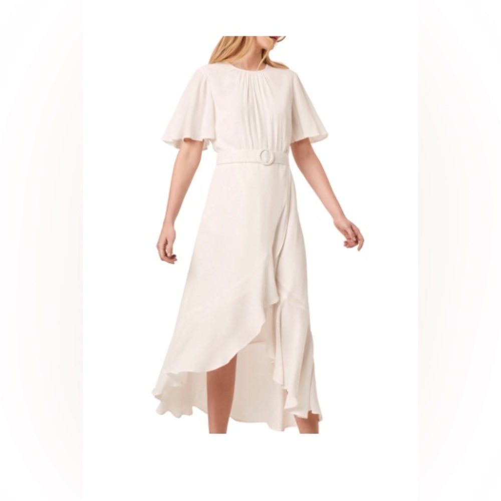 French Connection Emina Belted High/Low Midi Dress